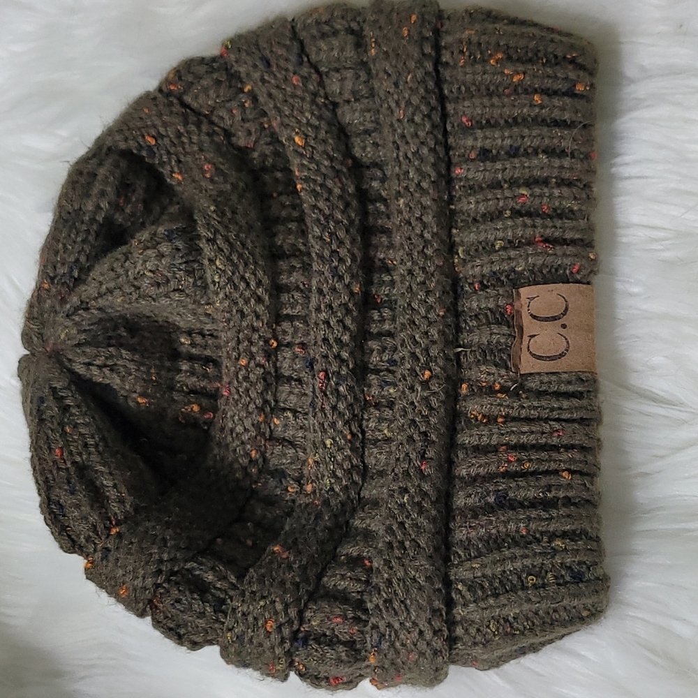 C.C. Confetti Olive Beanie